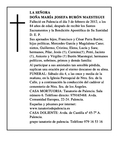 Doña María Josefa Burón Maestegui