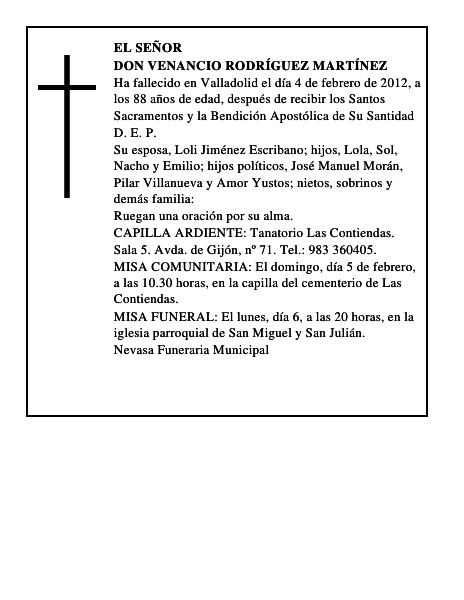 Don Venancio Rodríguez Martínez