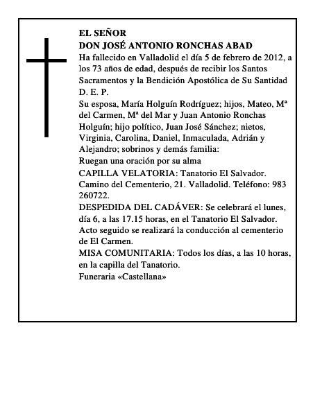 Don José Antonio Ronchas Abad