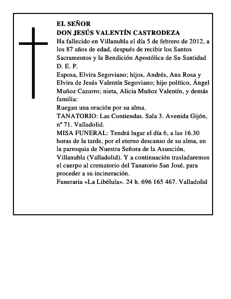 Don Jesús Valentín Castrodeza