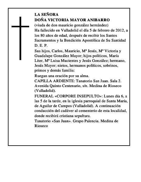 Doña Victoria Mayor Anibarro