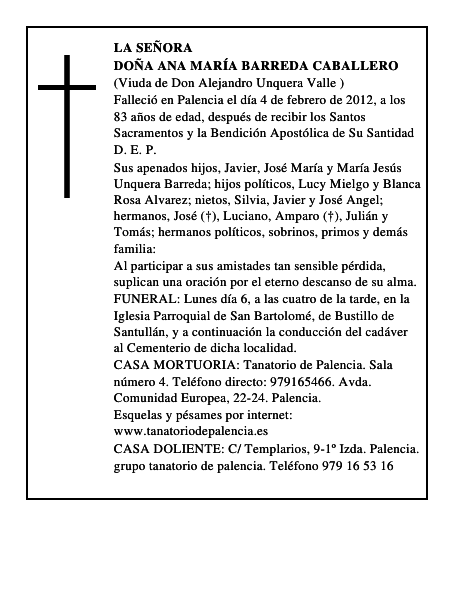 Doña Ana María Barreda Caballero