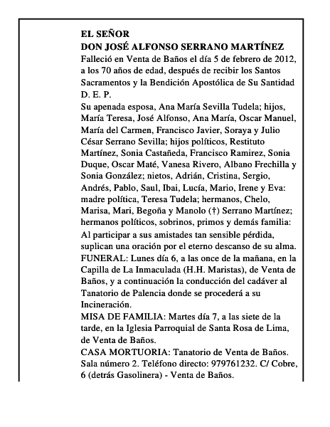 Don José Alfonso Serrano Martínez