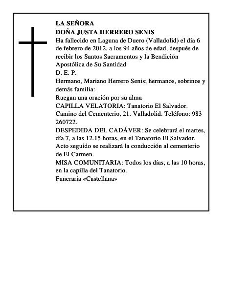 Doña Justa Herrero Senis