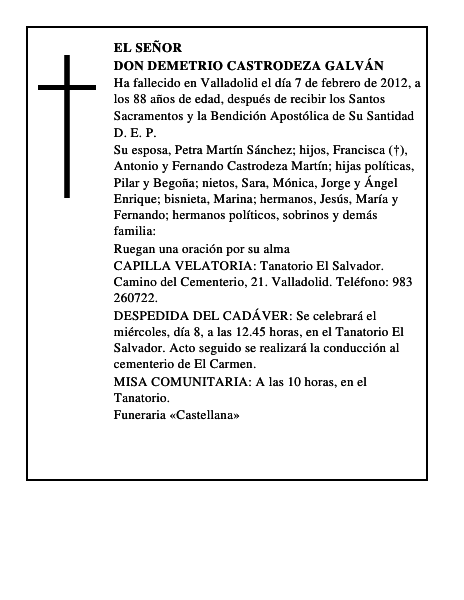 Don Demetrio Castrodeza Galván