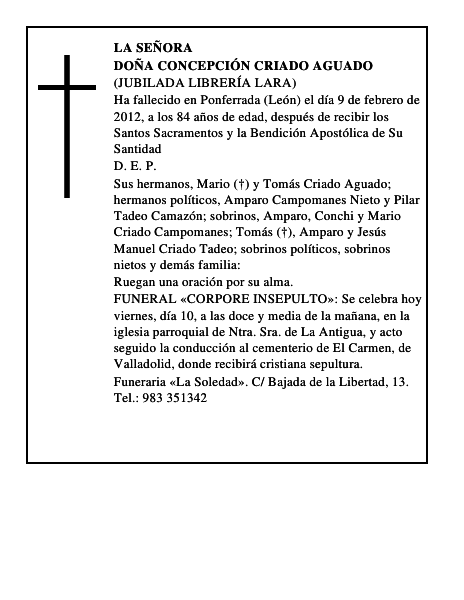 Doña Concepción Criado Aguado