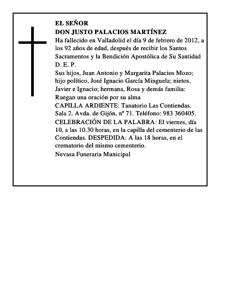 Don Justo Palacios Martínez