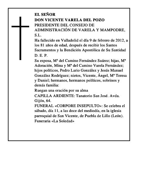Don Vicente Varela del Pozo