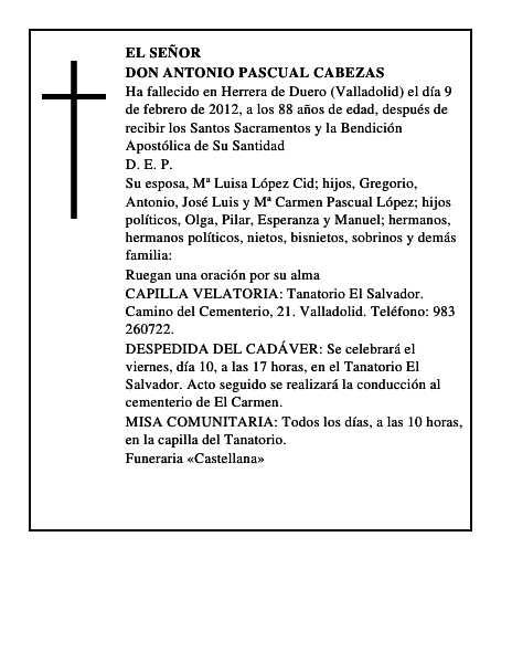 Don Antonio Pascual Cabezas
