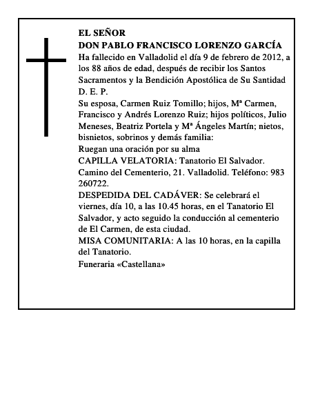Don Pablo Francisco Lorenzo García