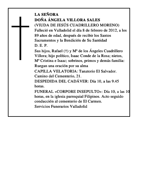Doña Ángela Villora Sales