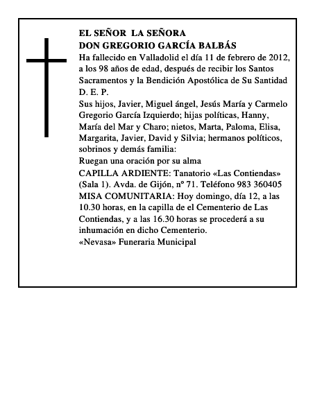 Don Gregorio García Balbás