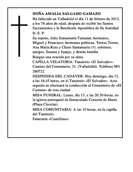 Doña Amalia Salgado Gamazo