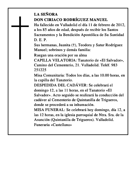 Don Ciriaco Rodríguez Manuel