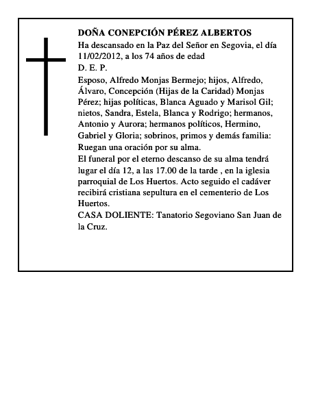 Doña Conepción Pérez Albertos