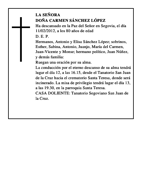 Doña Carmen Sánchez López