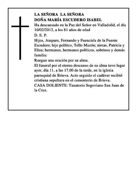 Doña María Escudero Isabel