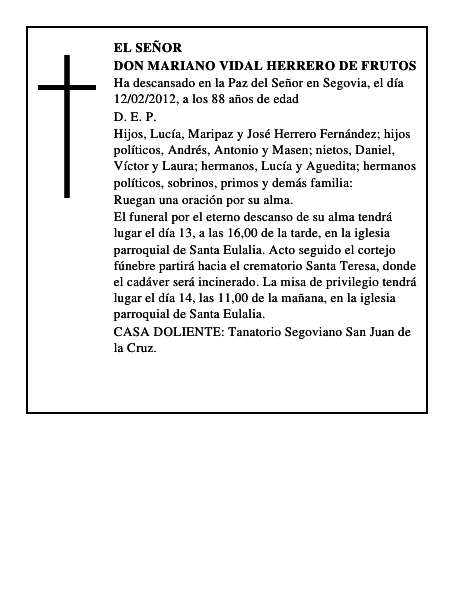Don Mariano Vidal Herrero de Frutos