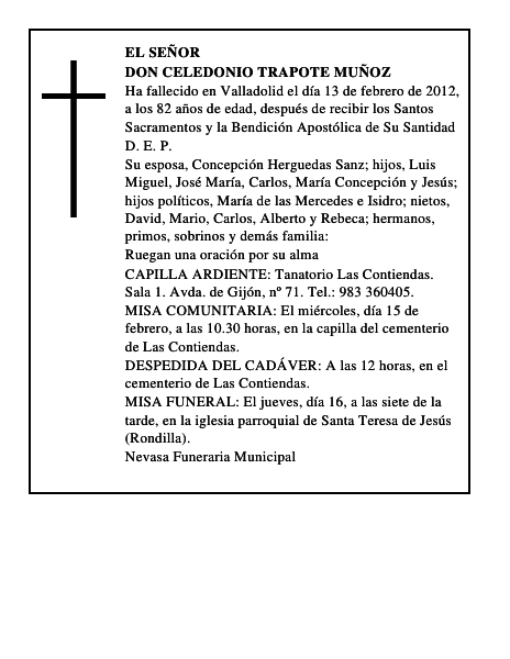 Don Celedonio Trapote Muñoz
