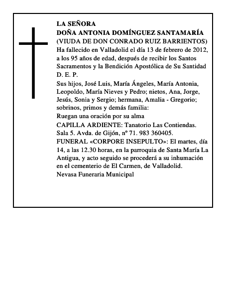 Doña Antonia Domínguez Santamaría