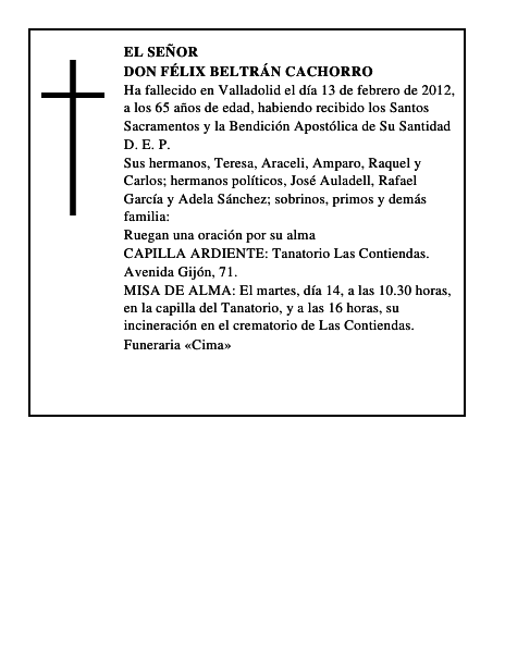 Don Félix Beltrán Cachorro
