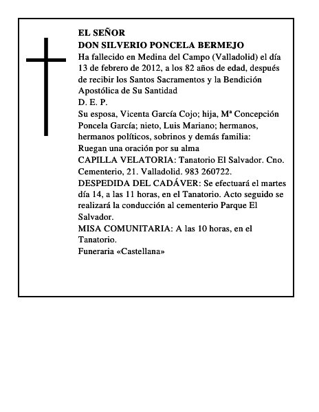 Don Silverio Poncela Bermejo