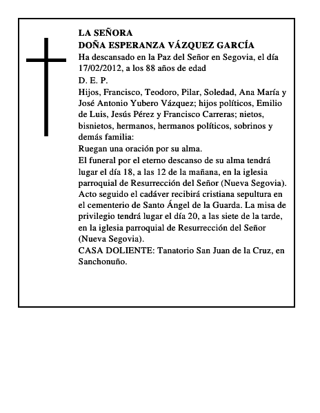 Doña Esperanza Vázquez García