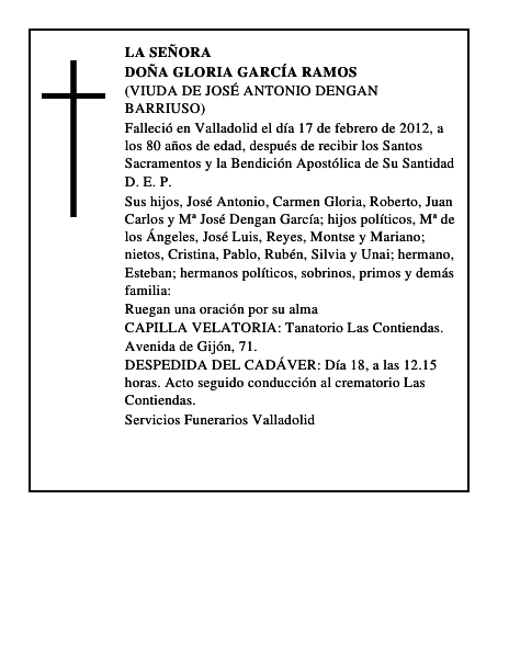 Doña Gloria García Ramos