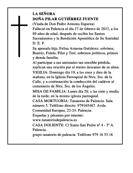 Doña Pilar Gutiérrez Fuente