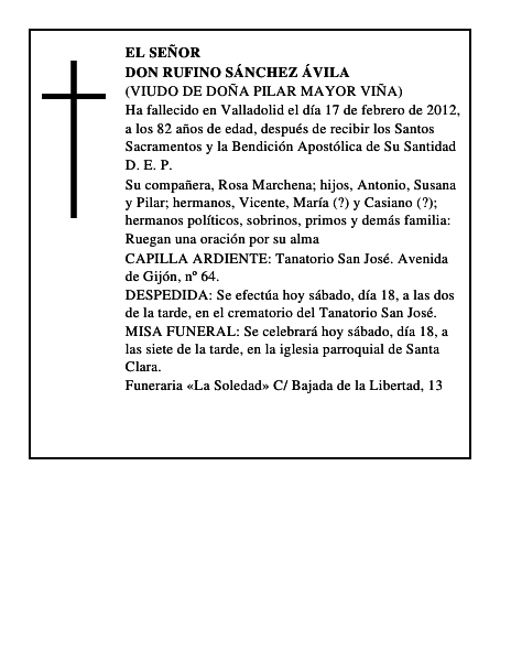 Don Rufino Sánchez Ávila