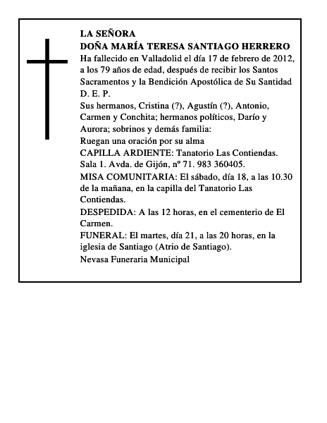 Doña María Teresa Santiago Herrero