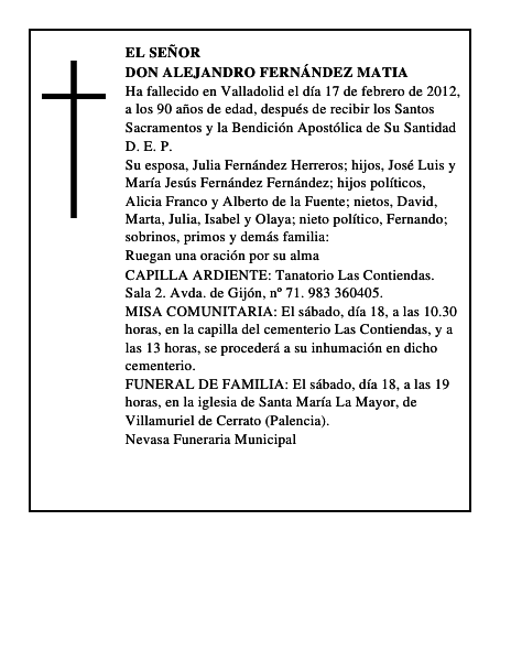 Don Alejandro Fernández Matia
