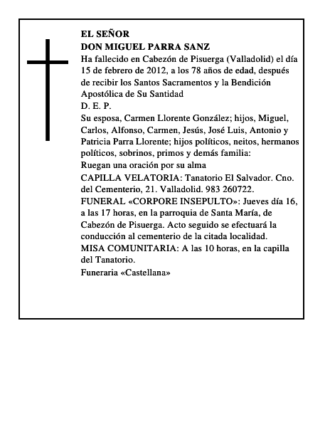 Don Miguel Parra Sanz