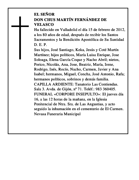 Don Chus Martín Fernández de Velasco