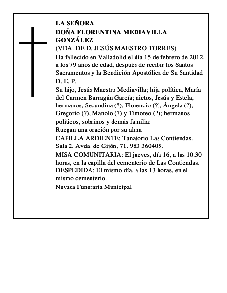 Doña Florentina Mediavilla González