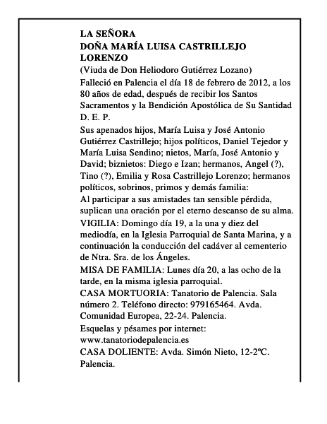 Doña María Luisa Castrillejo Lorenzo