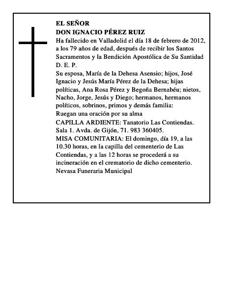 Don Ignacio Pérez Ruiz