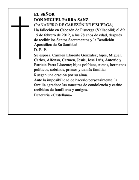 Don Miguel Parra Sanz