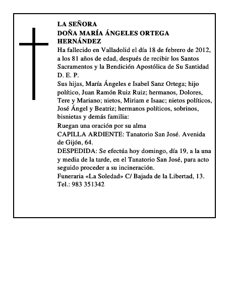 Doña María Ángeles Ortega Hernández