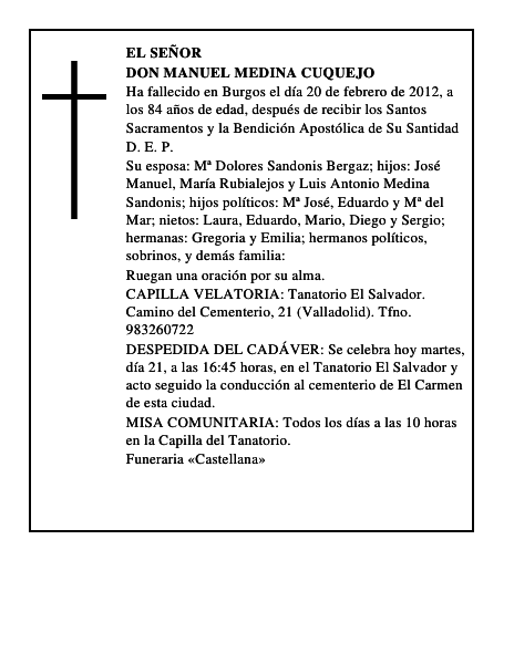 Don Manuel Medina Cuquejo