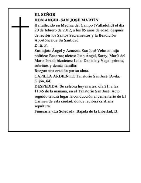 Don Ángel San José Martín