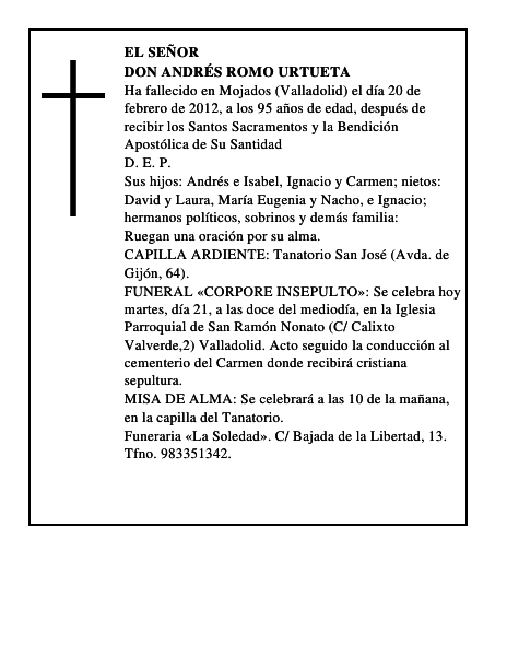 Don Andrés Romo Urtueta