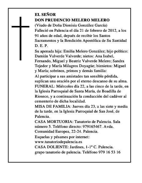 Don Prudencio Melero Melero