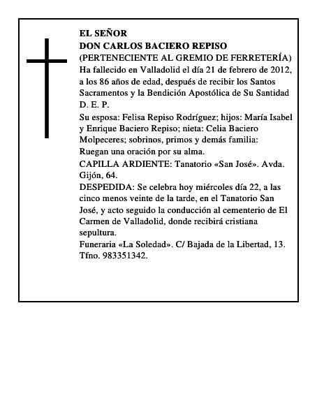 Don Carlos Baciero Repiso