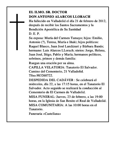 Don Antonio Alarcos LLorach