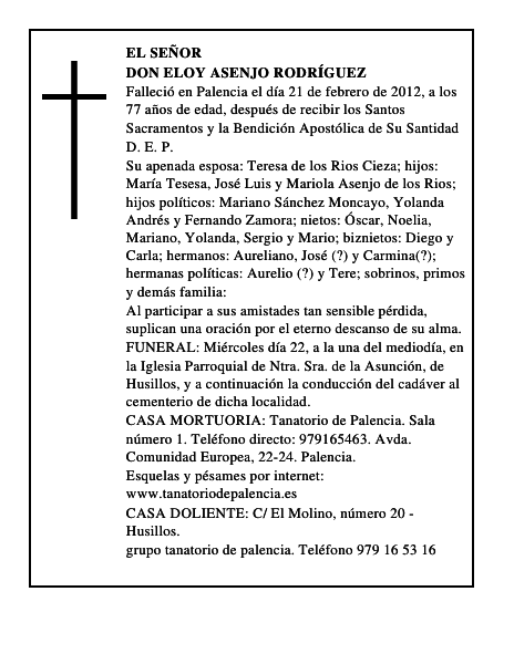 Don Eloy Asenjo Rodríguez