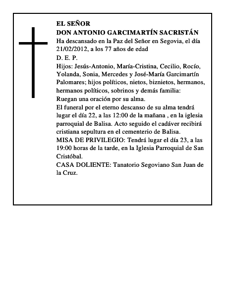 Don Antonio Garcimartín Sacristán