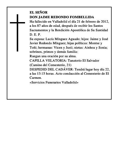 Don Jaime Redondo Fombellida