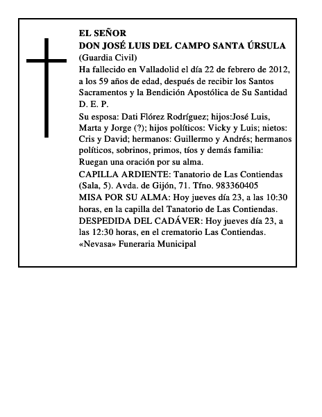 Don José Luis del Campo Santa Úrsula