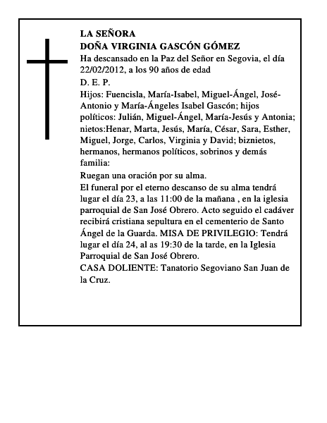 Doña Virginia Gascón Gómez